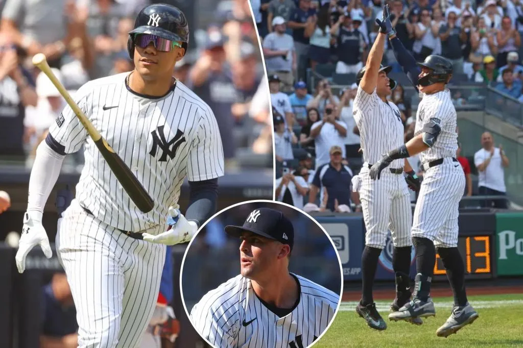 Yankees narrowly survive bullpen implosion to beat Rangers behind four home runs