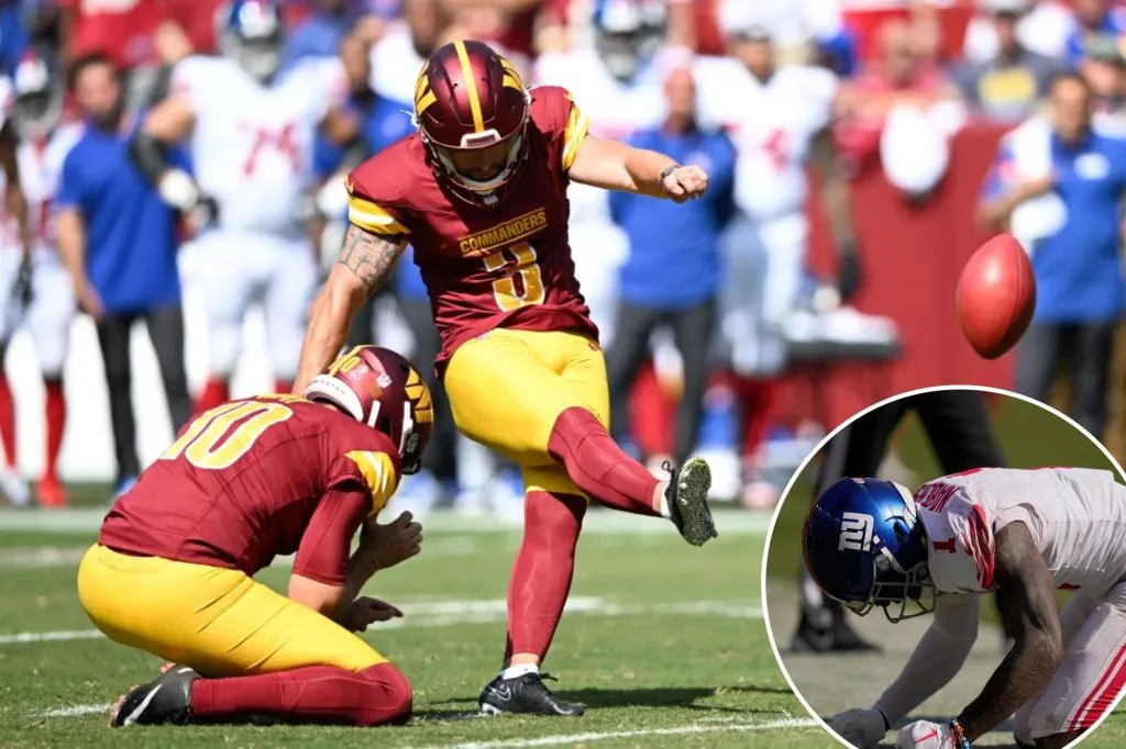 Giants doomed by kicker calamity in absurd last-second loss to Commanders