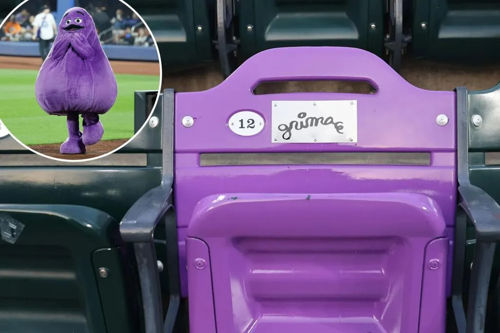 Mets unveil purple Grimace seat at Citi Field to honor season’s ‘phenomenon’